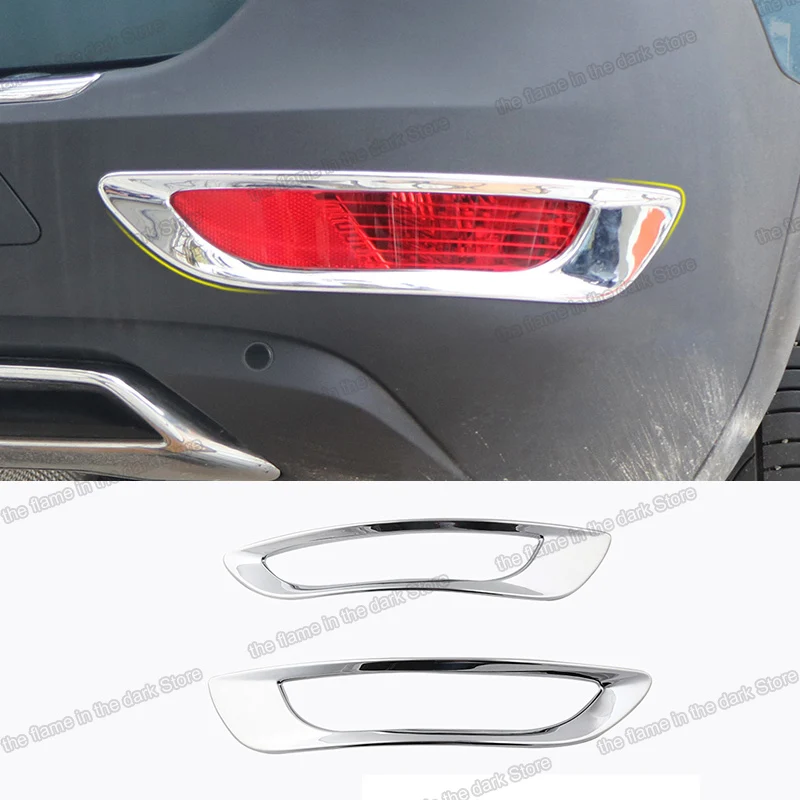 

Lsrtw2017 Abs Car Rear Foglight Frame Trims for Peugeot 3008 Interior Accessories Chrome 2017 2018 2019 2020 shiny silver 5008