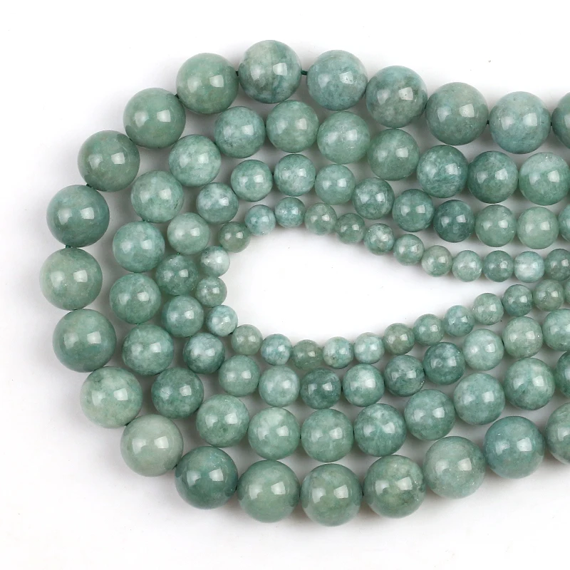 

Burmese Jades Natural Angelite Stone Round Beads Loose Spacer Beads 15''6/8/10/12mm For Jewelry Making DIY Bracelet Accessories
