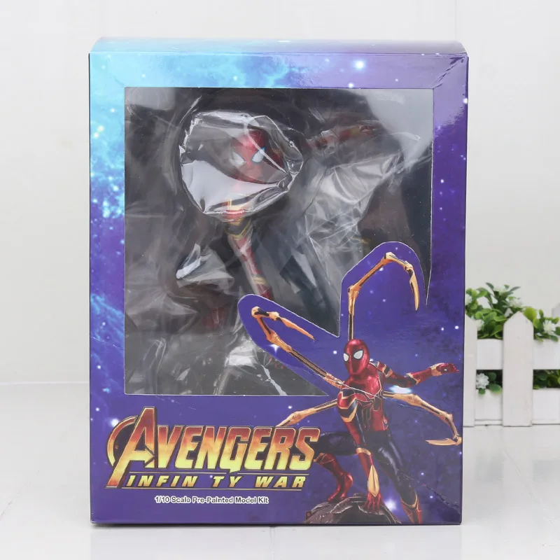 iron spiderman inbox 22-27 см Мстители эндгейм Железный человек Человек-паук Капитан Карол Дэнверс статуя ко железная Студия ПВХ Фигурки игрушки куклы - Цвет: iron spiderman inbox