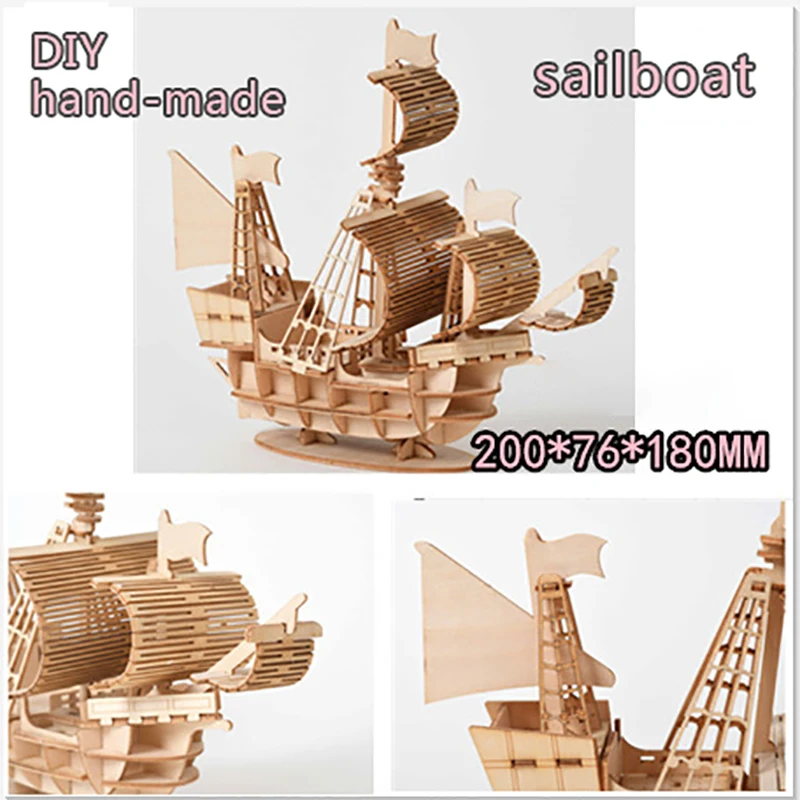 DIY Laser Cutting Movable Steam Train Wooden Model Building Kits Assembly Toy Gift for Children Adult | Игрушки и хобби