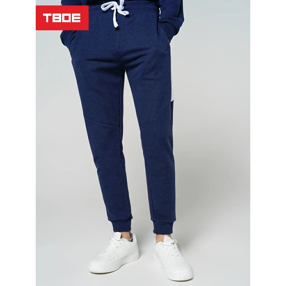 Спортивные брюки TBOE мужские 65% Хлопок; 35% Полиэстер цвет темно-синий меланж