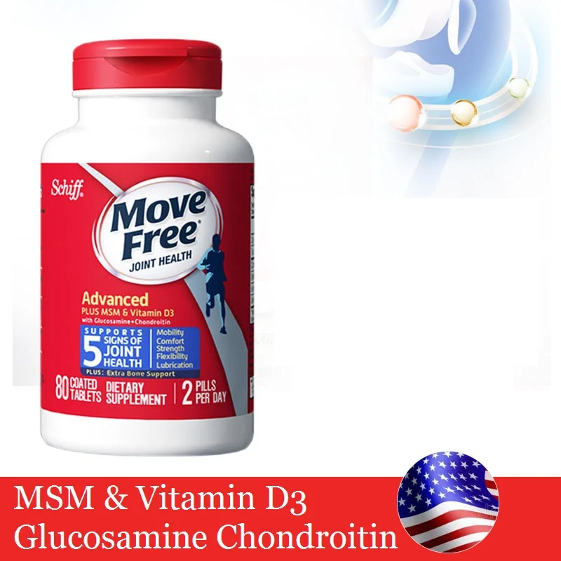 

Move Free Advanced Plus MSM VitaminD3 Glucosamine Chondroitin Supplements VD3 Tablets Bone Joint Flexibility Comfort Lubrication
