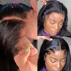 Индийский HD Прозрачный передний парик на сетке YYong, прямые парики из человеческих волос 13X4 на сетке с предварительно выщипанной естественной линией волос длиннее