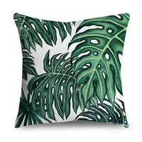 tropical leaves cushion cover polyester plants green pillow cases decorative for sofa car seat fresh home decor covers 45x45cm