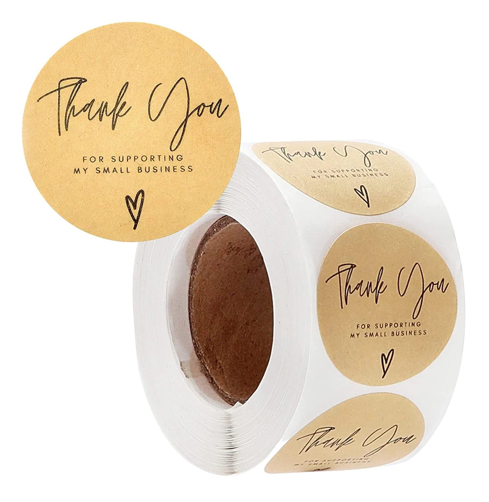 Наклейки из крафт-бумаги с красным сердцем 100-500 шт. | Дом и сад