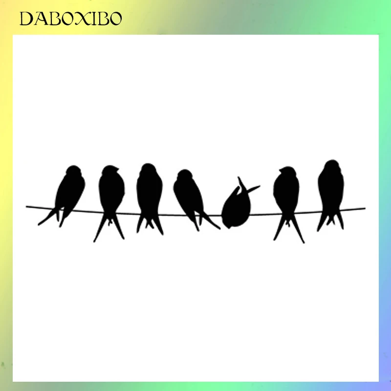 

DABOXIBO A Flock Of Happy Birds Clear Stamps For DIY Scrapbooking/Card Making/Photo Album Silicone Decorative Crafts13X13