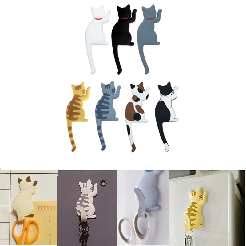 1 шт. магнит на холодильник с мультяшным котом крюк наклейка держатель для