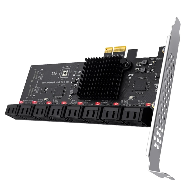 

Плата PCIE SATA с 16 портами, 6 ГБ, карта SATA 3,0 PCIe, плата расширения PCIe-SATA контроллера, поддержка 16 устройств SATA 3,0