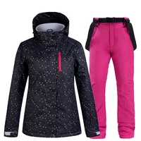 winter women ski suit ski jacket and pants for women warm waterproof windproof skiing and snowboarding suits female ski coat