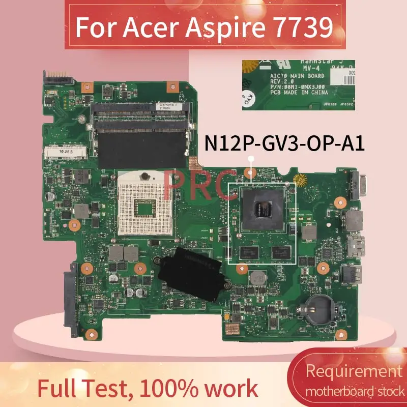 para Acer Aspire 7739 Computador Portátil Placa-mãe Aic70 Rev.2.0 08n10nx3j00 Ddr3 Notebook Mainboard Placa-mãe para notebook
