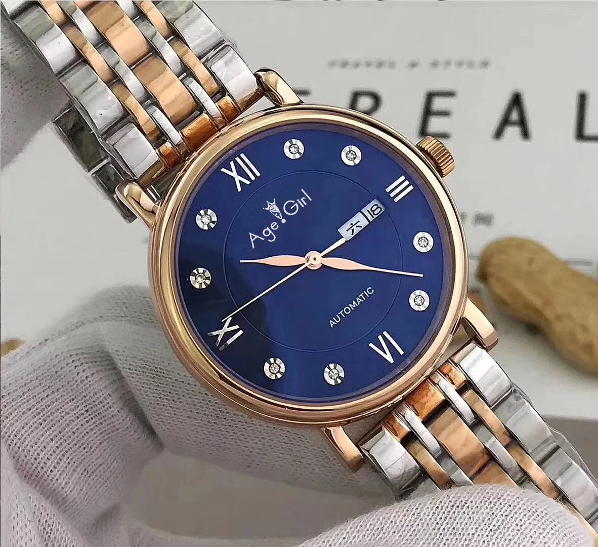 

Classic New Automatic Mechanical Men Stainless Steel Sapphire Silver Rose Gold Diamonds Rome Black White Watch 40mm AAA+