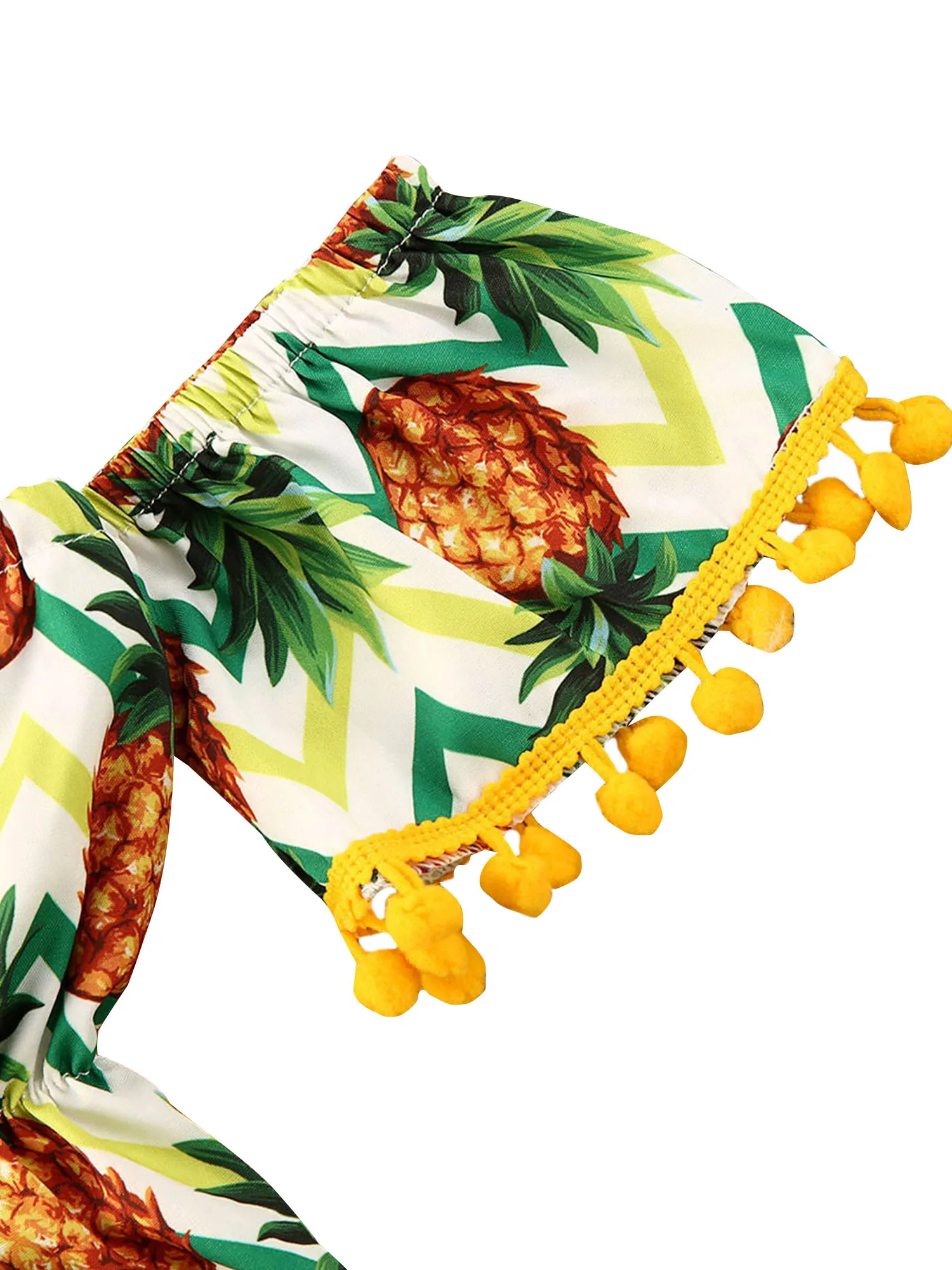 2020 Одежда для новорожденных девочек комбинезон с принтом ананаса топ рукавами на