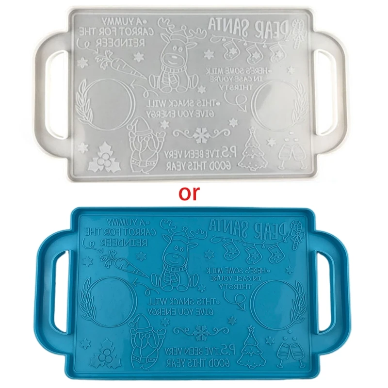 Christmas Tray Epoxy Resin Mold Xmas Fruit Snack Serving Plate Silicone Mould DIY Crafts Jewelry Holder Home Decorations Casting | Украшения