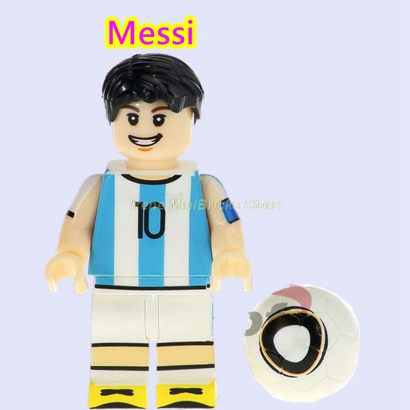 Football Player Cristiano Ronaldo Neymar Beckham Kobe Bryant Messi Pogba Modric Labron James Toys For Children Building Blocks