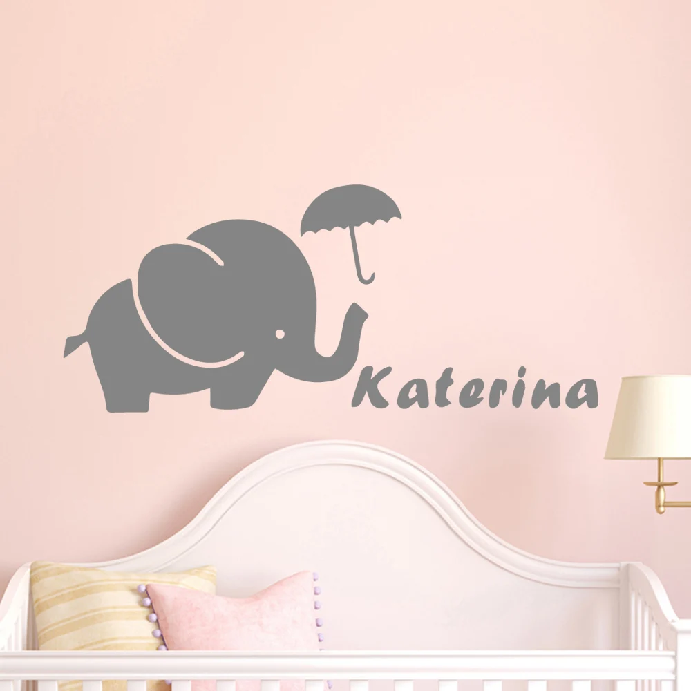 Самодельные наклейки с именем слона Съемная художественная виниловая наклейка