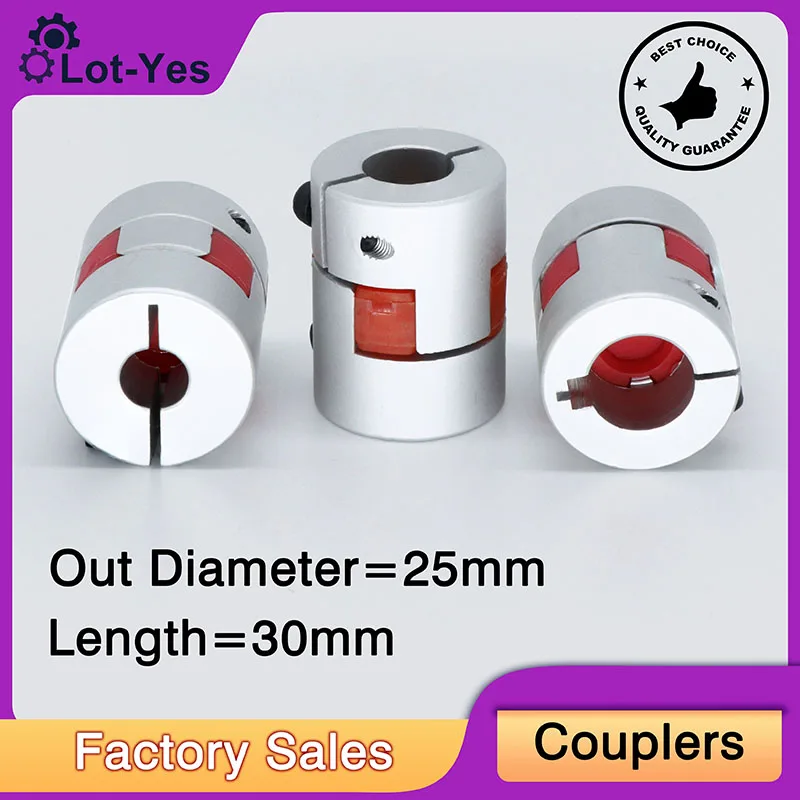 

Aluminum profile Flexible plum clamp D25/L30 Shaft stepper motor fit for Ball screw SFU1204 SFU1605 SFU2005 Cnc 3D printer parts