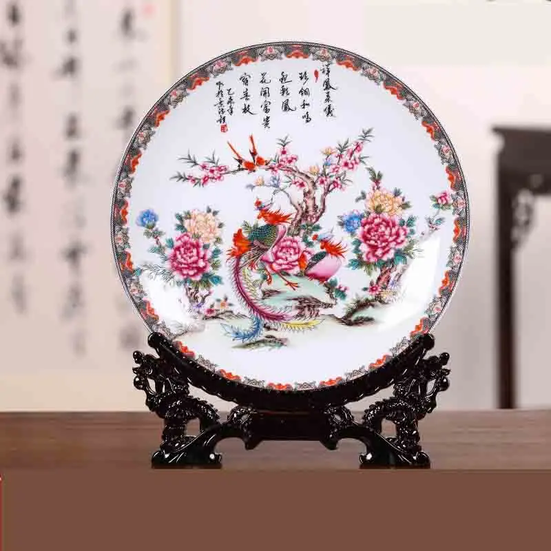 

ceramic hanging plate decorative plate Chinese wall decoration living room study ornamental handicrafts accessories