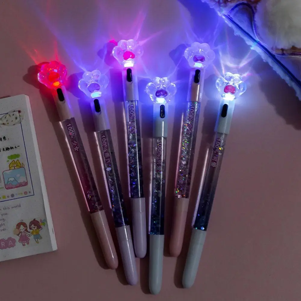 

Cute And Simple Girl Heart Luminous Gel Pen Ns Magic Wand Student Supplies Water-based Gel Pen Ballpoint Pen