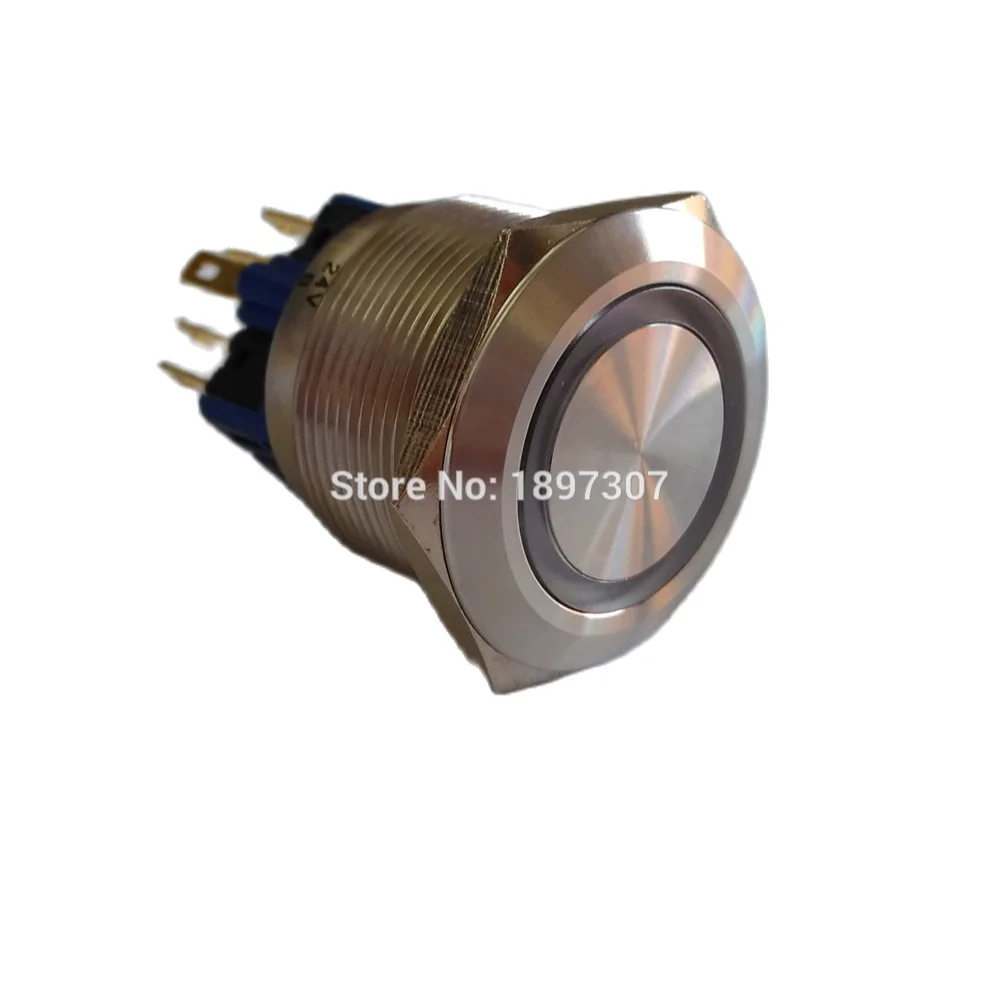 

10 Pieces 22mm 220V 230V White Latching Self locking 1NO1NC Anti-Vandal Metal Car Electric Switch