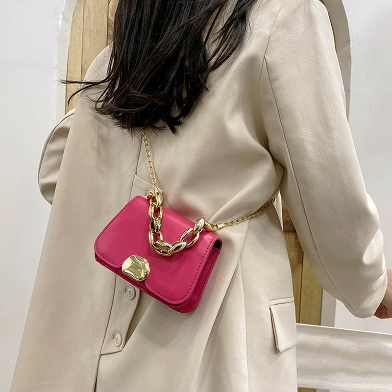

New Trendy Women Bags Stylish Simplicity All-match Chain Shoulder Bag Solid Color Stitching Handbag Bag Messenger Bag Square Bag