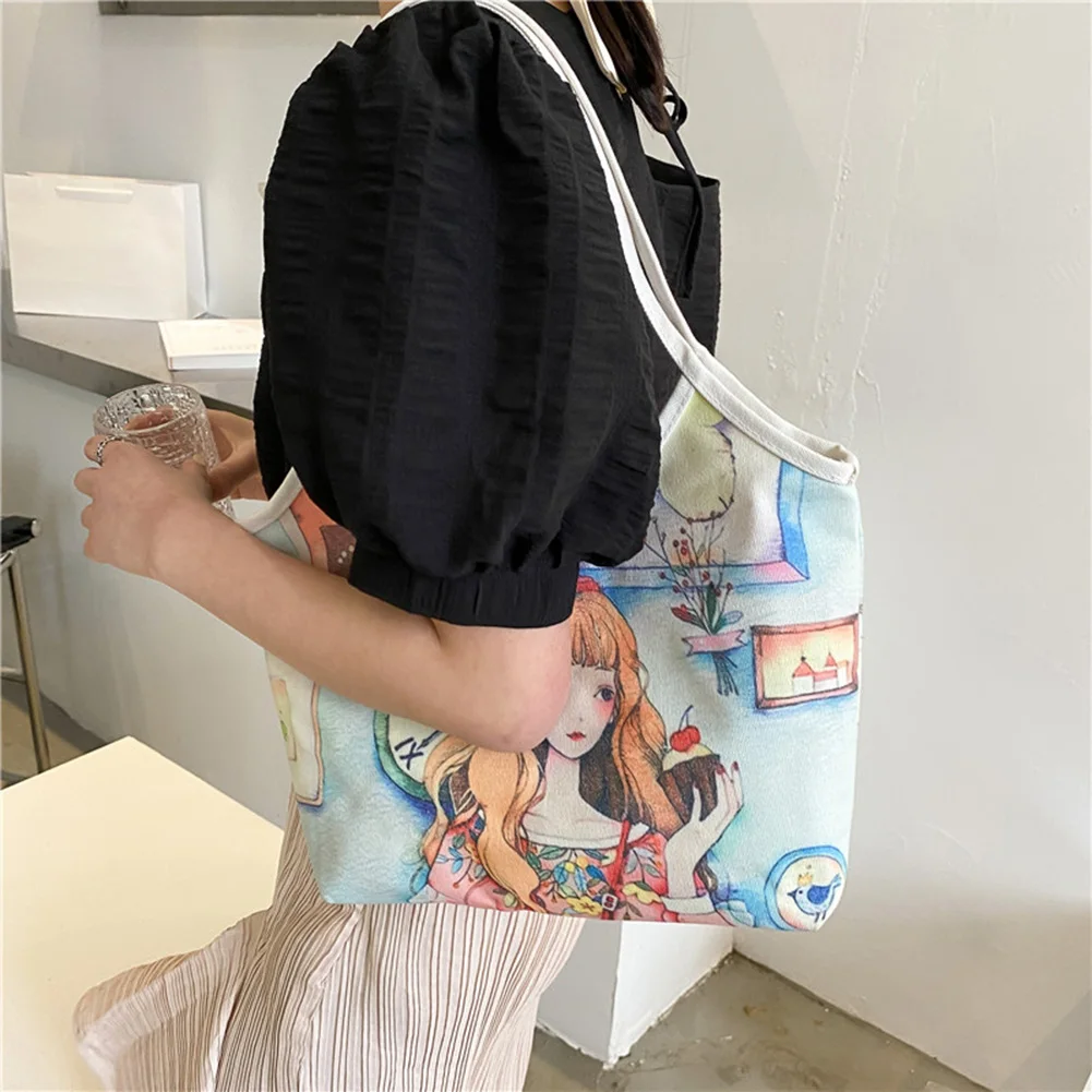 

Women Bag Elegant Canvas Handbags Fashion Ladies Shoulder Bags Casual Shopping Tote Girls Large Capacity Handbag