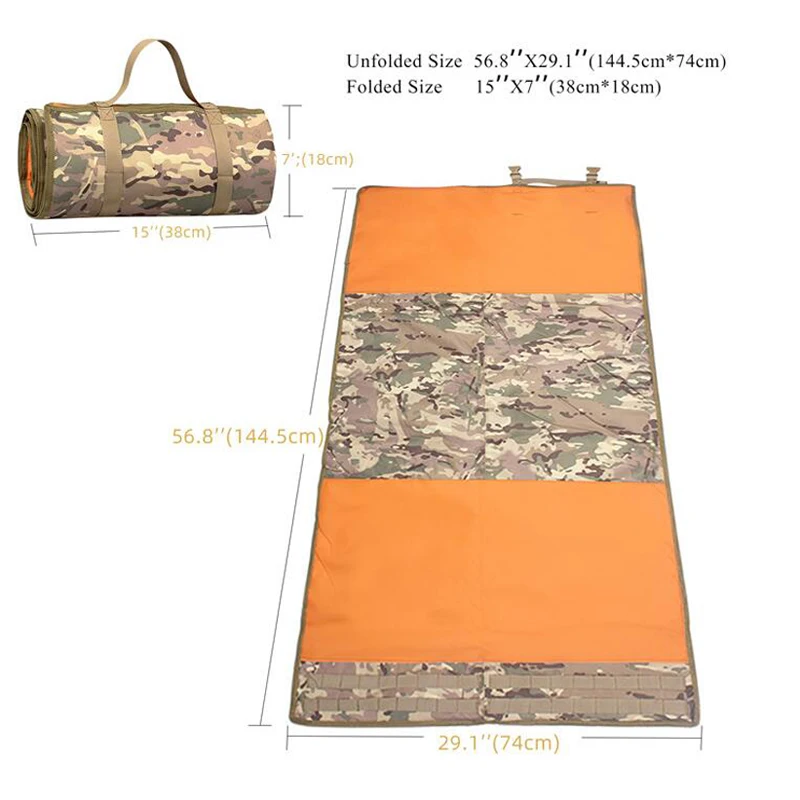 Тактический коврик для стрельбы легкий свернутый CP Камуфляжный кемпинга