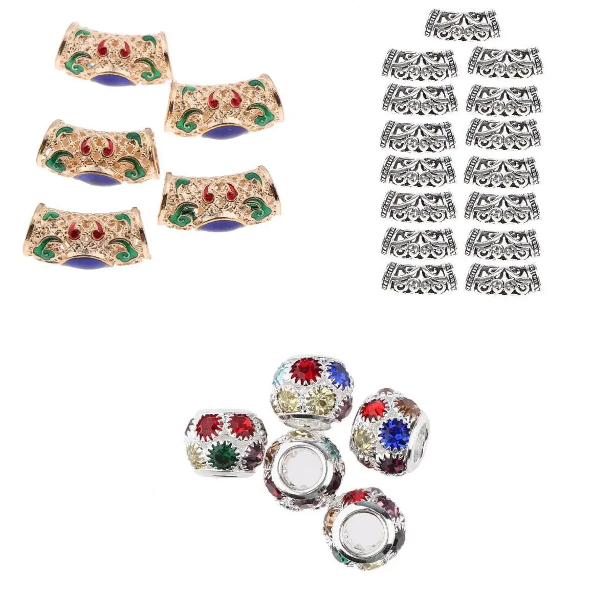 25 шт. заколки манжеты для волос|Звенья кольца и трубки| |