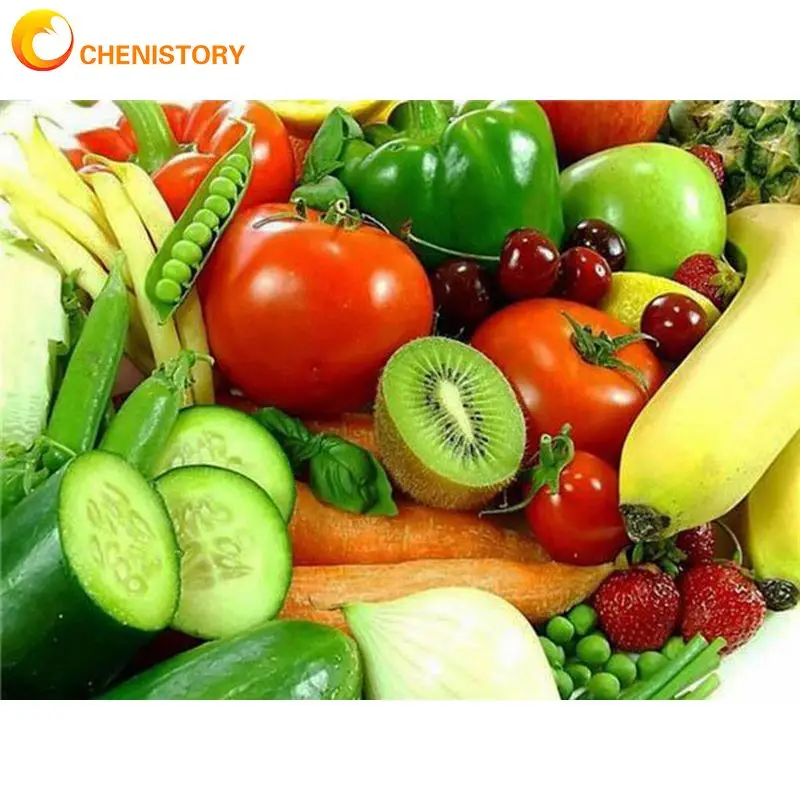

CHENISTORY 40x50cm Diamond Painting Banana Tomato Full Diamond Embroidery Sale Fruit Pictures Of Rhinestones Mosaic Wall Art