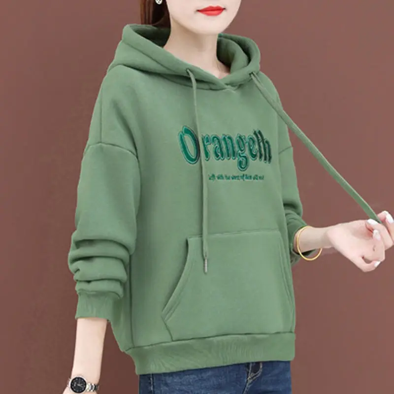 Худи с капюшоном карманами Осень-зима 2021 универсальное пальто | Женская одежда