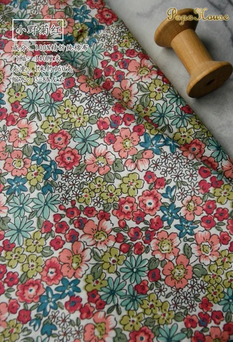 chrysanthemum red 145x50 см пасторальная Цветочная саржевая хлопковая ткань DIY Детская одежда ткань для изготовления постельных принадлежностей одеяло украшение дома 160-180 г/м - Цвет: chrysanthemum red