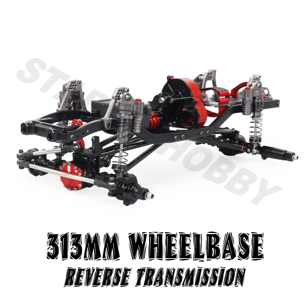 

1/10 RC Crawler Car All Metal Kit 313mm 12.3 Inch Wheelbase with Reverse Transmission and Axle Chassis Frame Upgrade parts