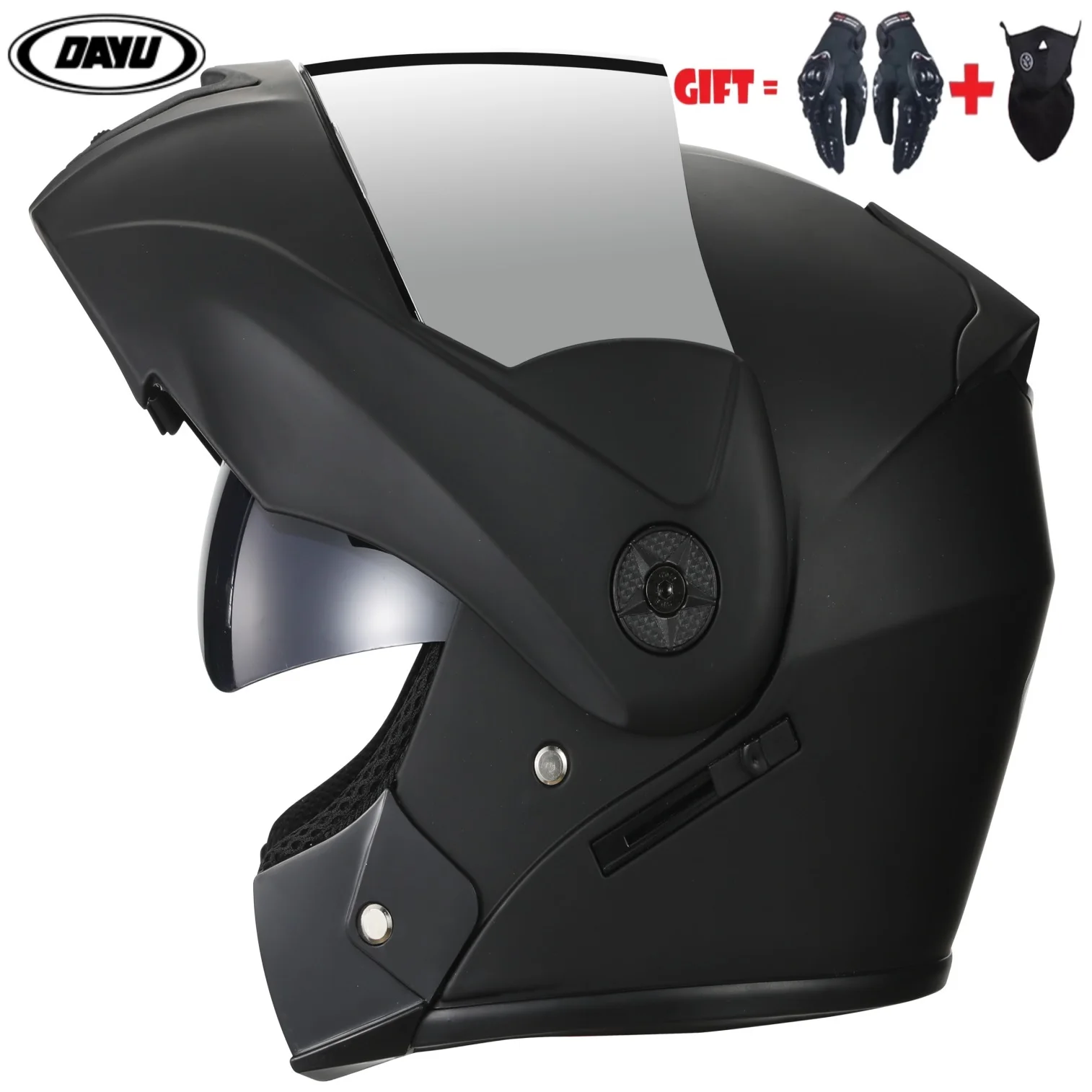 

Мотоциклетные шлемы Flip Up, защитный шлем на все лицо, для мотоциклистов, мотоциклов, велосипедов, двойные солнцезащитные очки