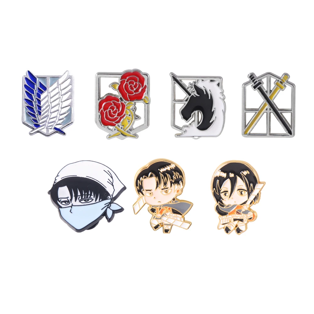 

Anime Attack On Titan Pins Brooch Levi Ackerman Mikasa Ackerman Wings Of Freedom Badge Brooches Lapel Pin Shirt Bag Jewelry