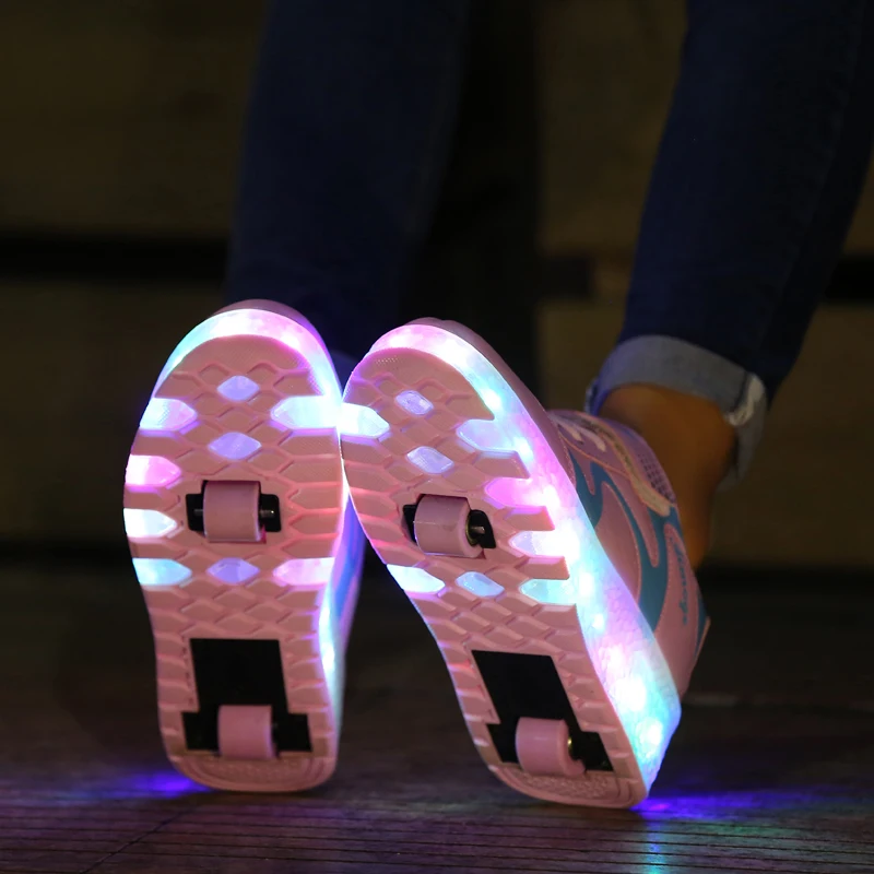 

Kids Rechargeable Led Sneakers with Wheels Glowing Sneakers for Girls Led Sneakers with Backlight Led Light Up Shoes with Wheels