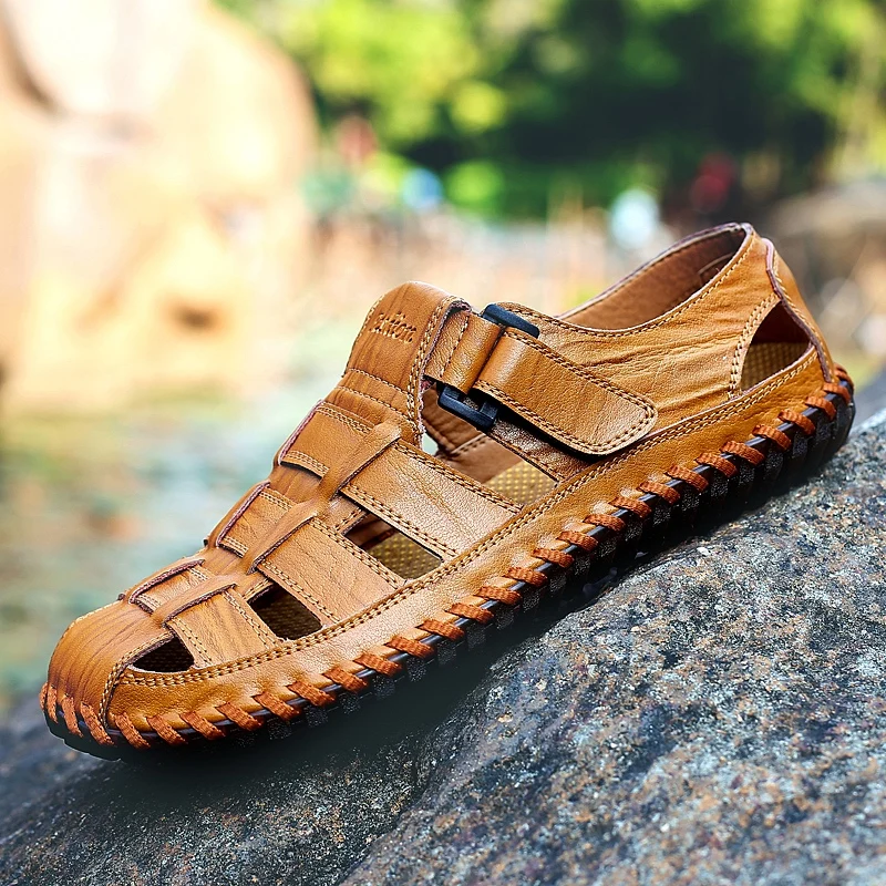 

sandles slippers 2020 para sneakers comfort men leather zomerschoenen mens shoe footwear zapatillas casual sandalias work 2019