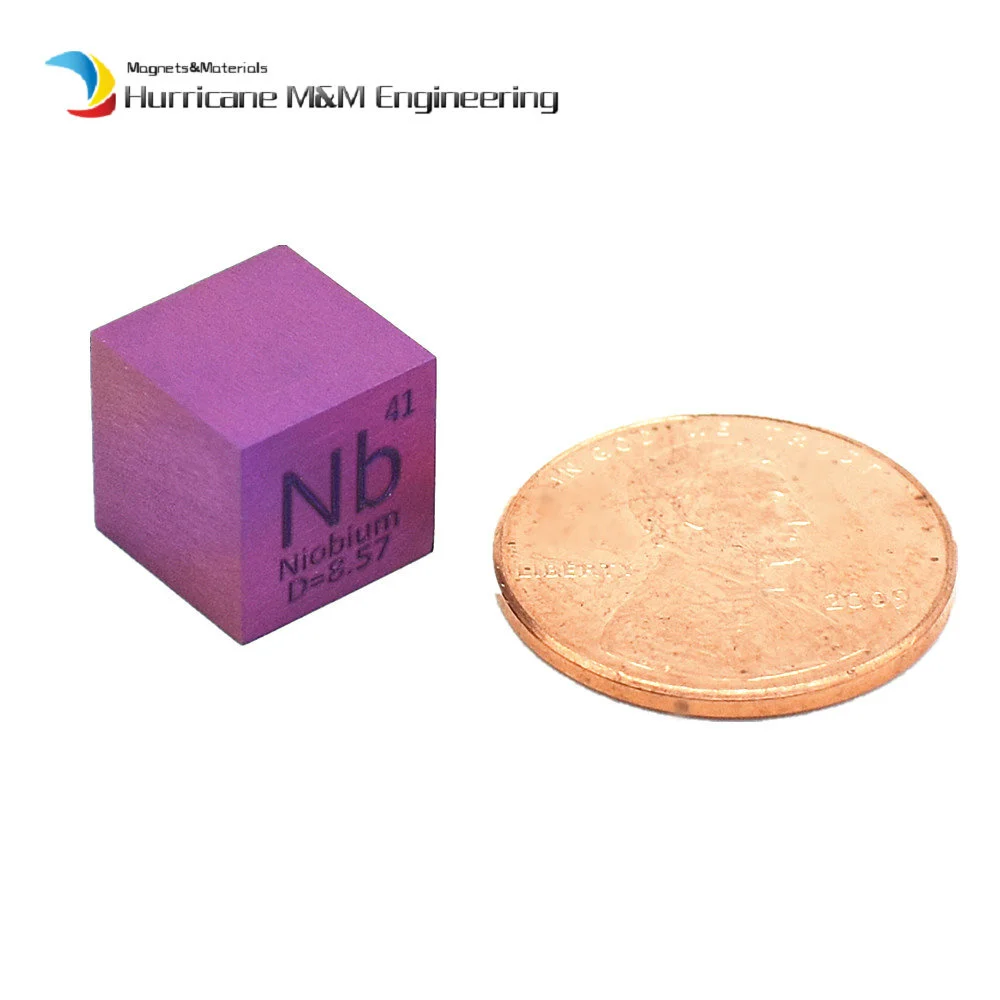 Ниобиевый металлический блок для коллекции элементов Nb плотный куб высокой