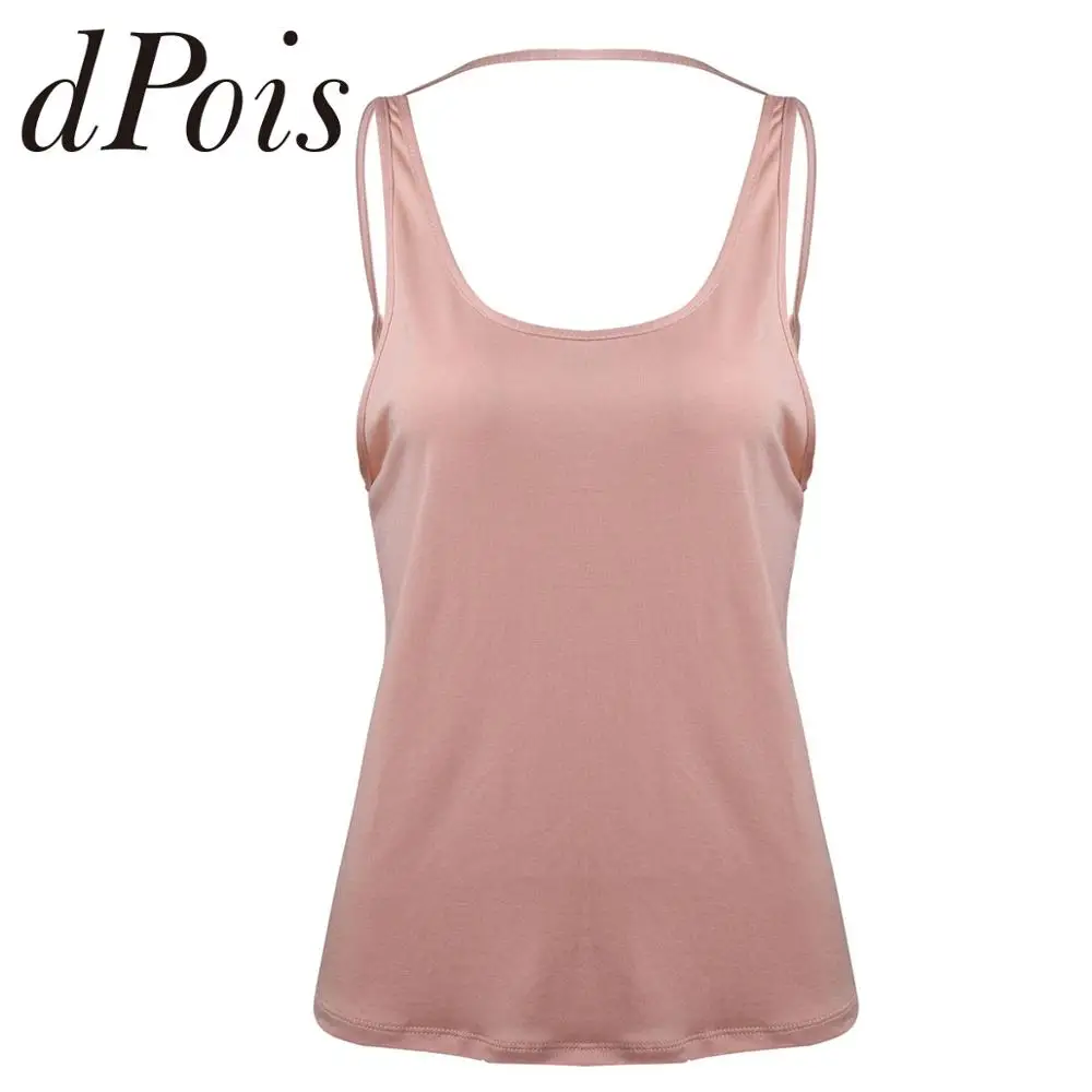 

Summer Women Casual Vest Scoop Neck Sleeveless Backless Tank Tops Workout Gym Fitness Yoga Sports Running Vests Tanks Top Female