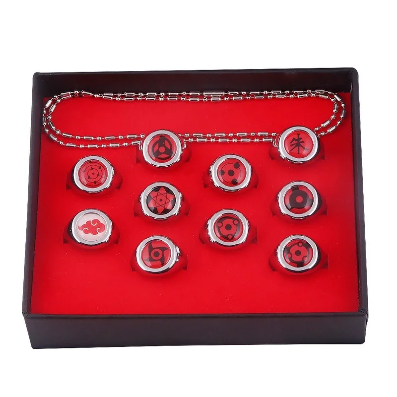 

Anime Shippuuden Cosplay Sharingan Akatsuki Jewerly Rings for Men Women Hatake Kakashi Uchiha Sasuke Role Play Ring Props