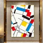 Абстрактная живопись, изображение в клетку от Piet Cornelies Mondrian, Современная Картина на холсте, Постер, настенное искусство для гостиной, Декор для дома
