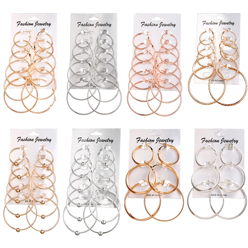 

DAXI Big Gold Hopp Earrings For Women Trendy Bohemian Earring Hoops Fashion Korean Acrylic Women Earings Set Jewelry 2020