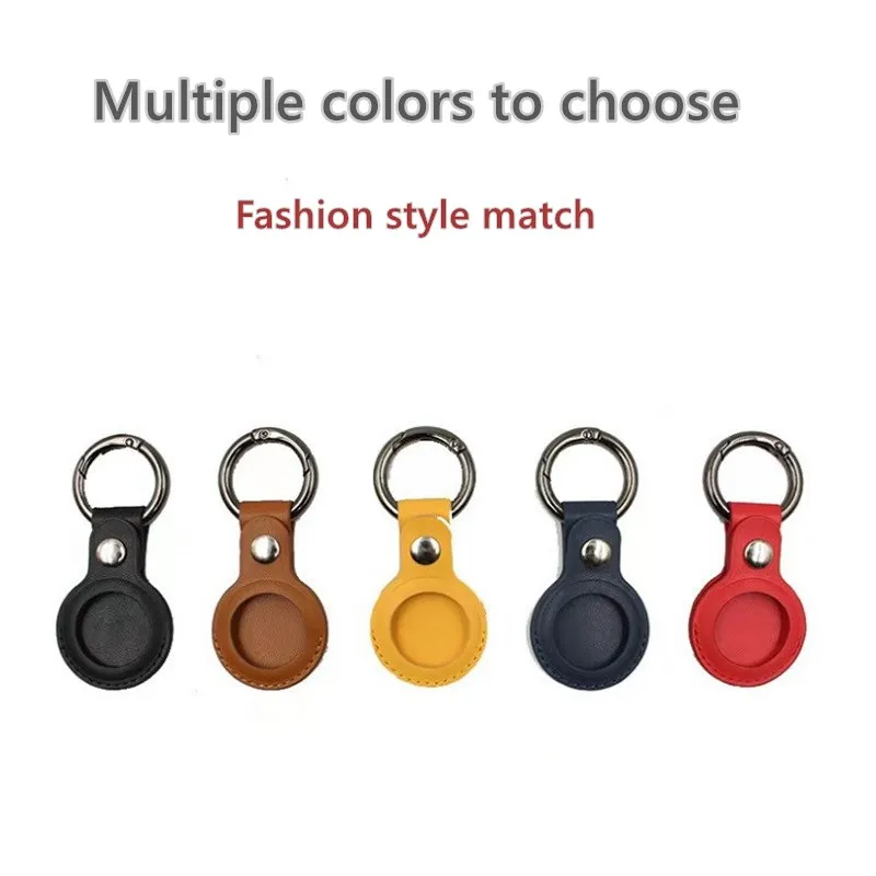 

Protector Cover With Keychain For AirTags Shockproof Anti-Scratch Anti-Fall Sleeve Protective Leather Case Shell For Airtag