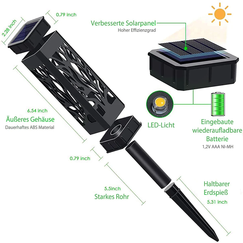 

Solar Powered Lawn Light with Rain Gauge Tree Branch Pattern Statue Modern Ground Greensward Lamp Mental Iron Decor