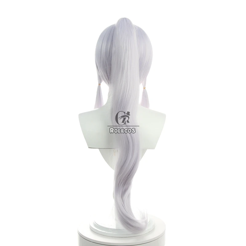 ROLECOS Genshin Impact Cosplay Wig Kamisato Ayaka Cosplay Wig Headwear 70cm Hair Heat Resistant Synthetic Cosplay Hair