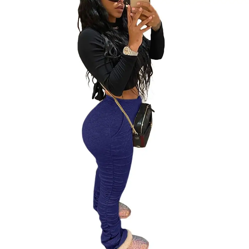 

Classic Streetwear Women Elastic Waist Leggings Long Pants Hot Sale Spring Autumn Office Lady Flat Leggings Bottoms Trousers