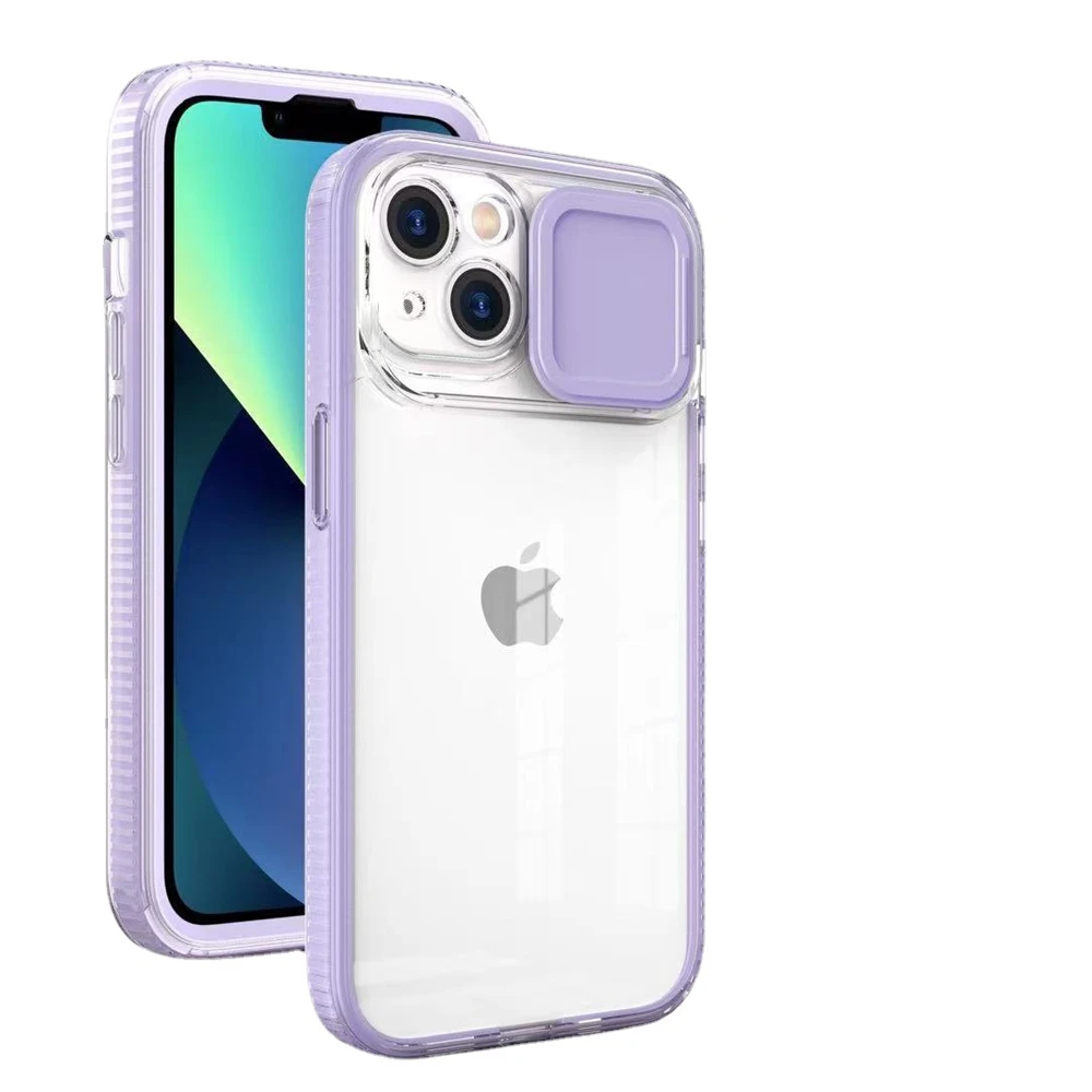 

Three-in-one Two-color Window Plastic Silicone Phone Bag High-quality Anti-drop Glossy Case For Iphone 13 Pro Max Case for Girls