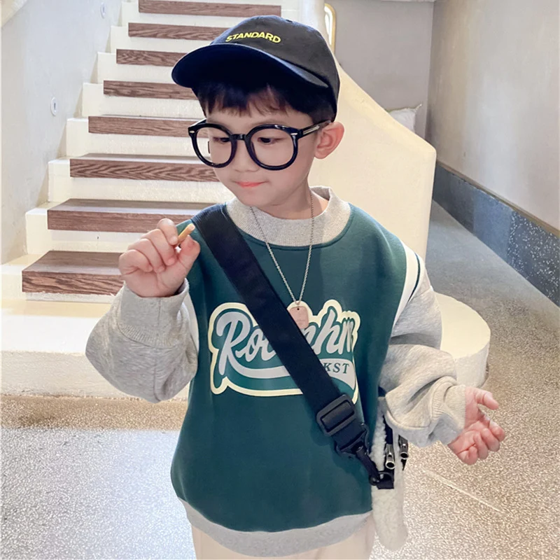 

Boy Girl Sweatshirts Cotton Fleece 2021 Charming Bear Plus Velvet Thicken Winter Autumn Warm Tops Long Sleeve Kid Baby Children'