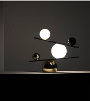 creative geometry living room table top decorative light room bedroom desk lamp lever balance ball small night light