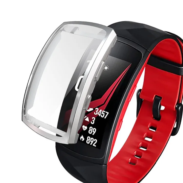 Серебристый Для samsung gear Fit 2 PRO TPU чехол для спортивной ленты gear fit 2 защитный чехол для gear fit2 защитная оболочка для gear Fit 2 PRO - Цвет: Серебристый