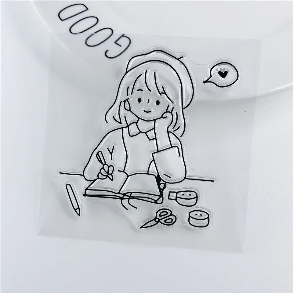 10*10 Bullet Journal Girl прозрачная печать штампов для DIY скрапбукинга резиновый штамп