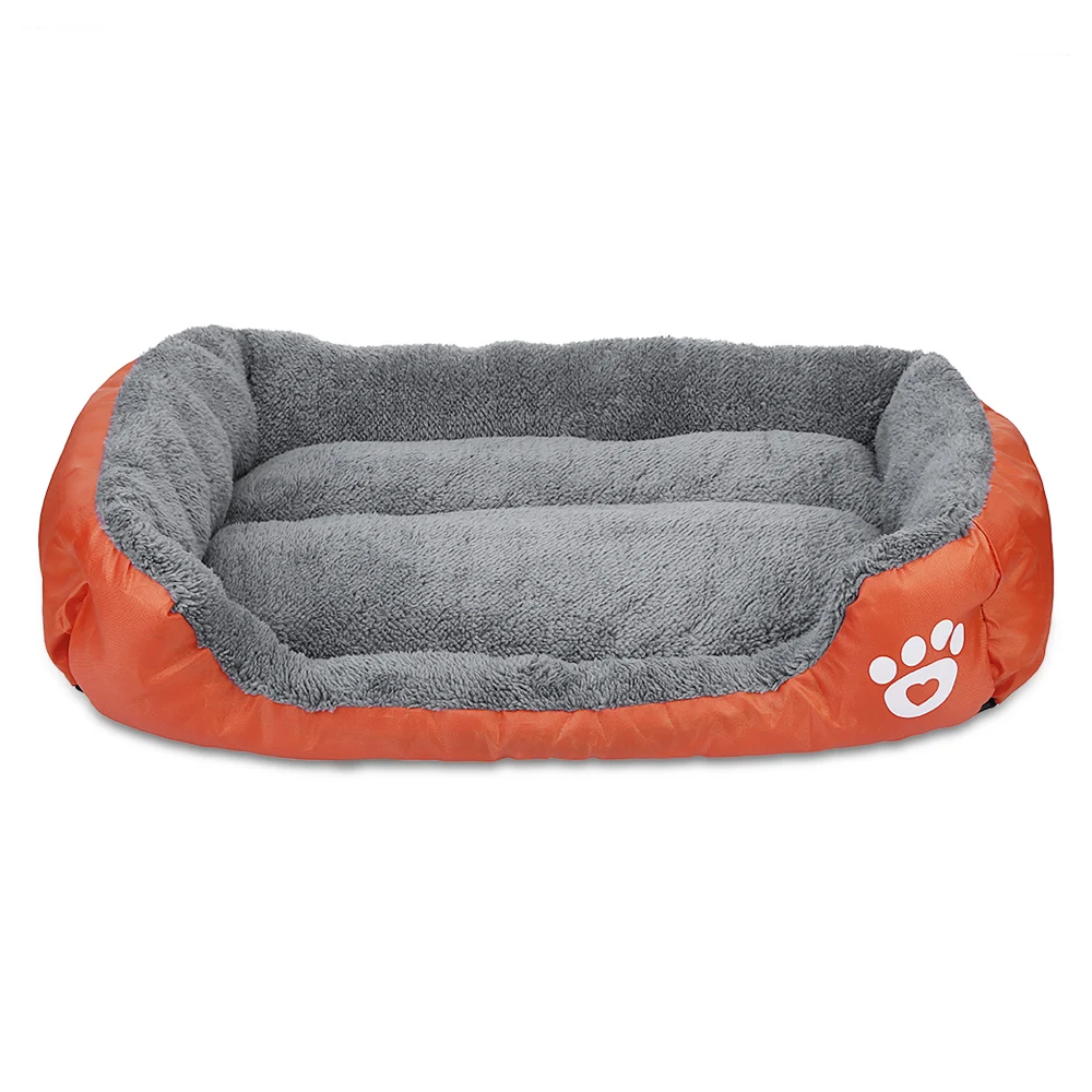 Pet Dog Bed Cushion House Mat Ultra-soft Paw Print Water-resistant Dog Cat Warm Bed Fits Most Pets Warm Dog Blanket Winter Beds